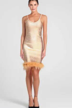 LUNE FEATHER BANDAGE DRESS Gloria Lanvin