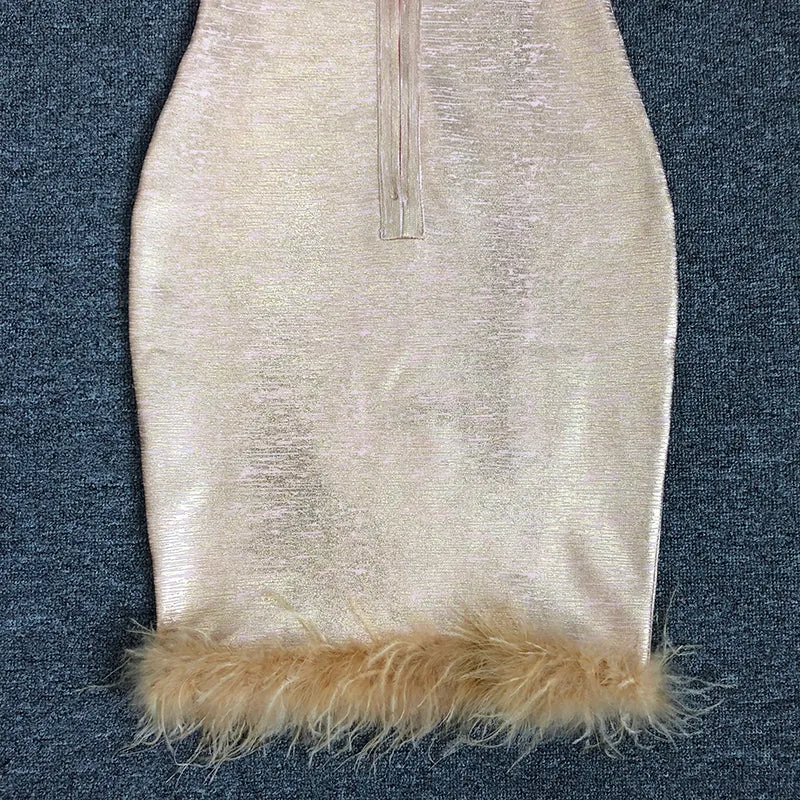 LUNE FEATHER BANDAGE DRESS Gloria Lanvin