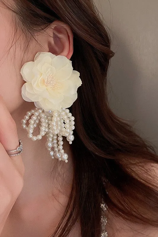 Lydia Floral Pearl Earrings Gloria Lanvin