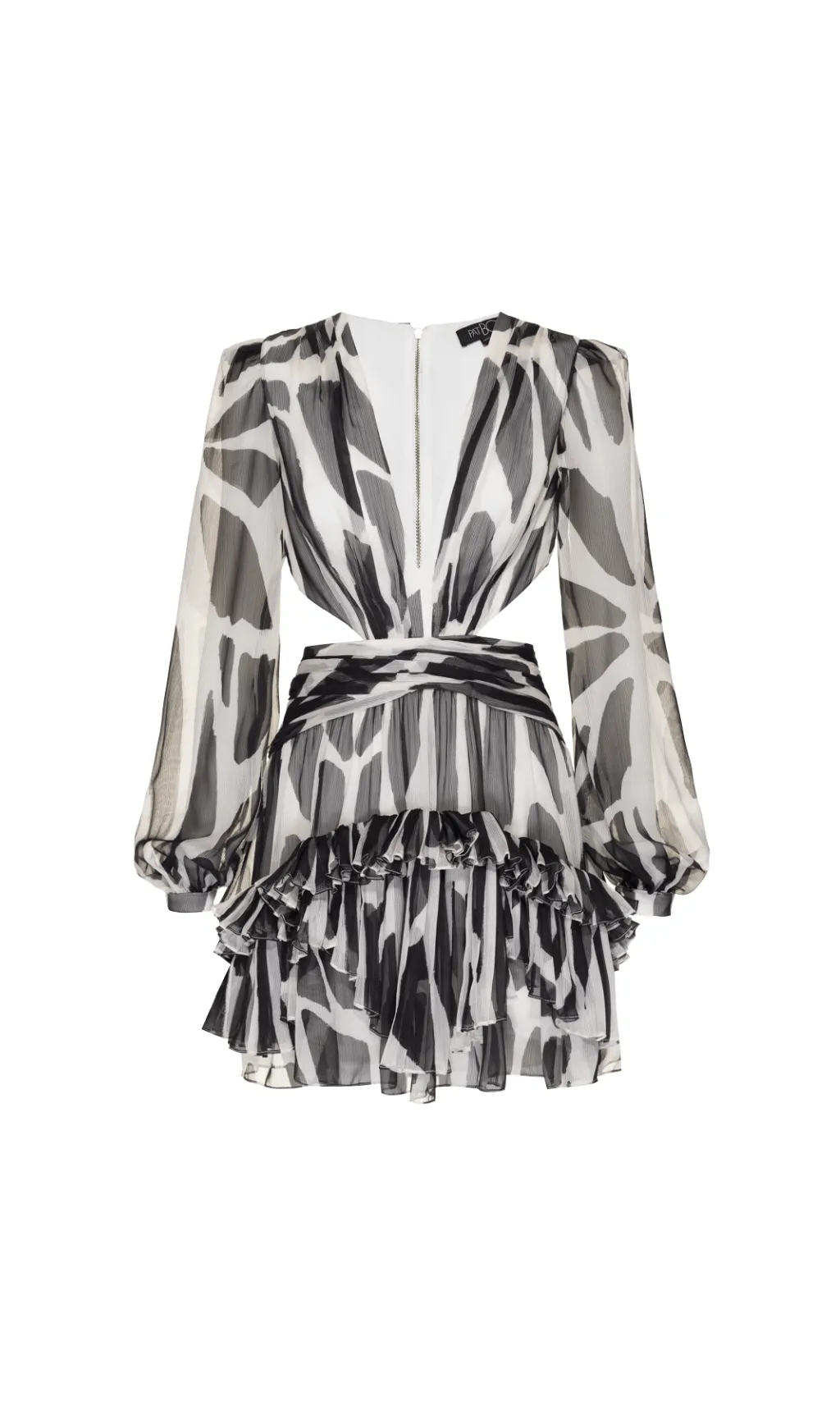 LYUBA BLACK LADY BUG RUFFLED MINI DRESS Gloria Lanvin