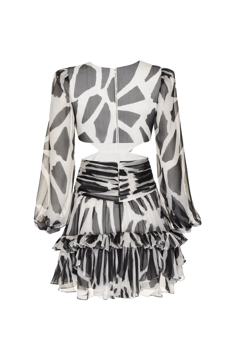 LYUBA BLACK LADY BUG RUFFLED MINI DRESS Gloria Lanvin