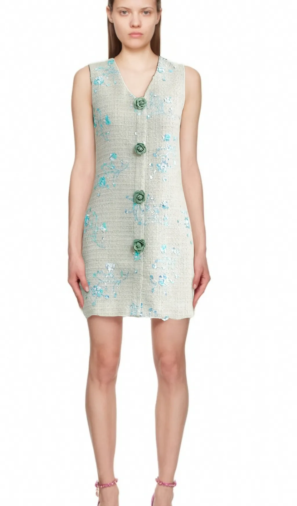 Madeleine white floral embellished mini dress Gloria Lanvin