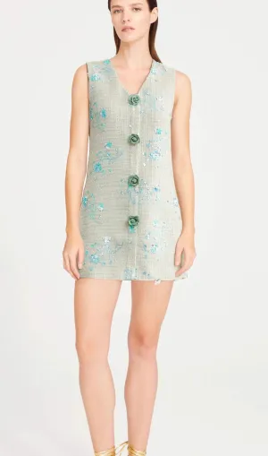 Madeleine white floral embellished mini dress Gloria Lanvin