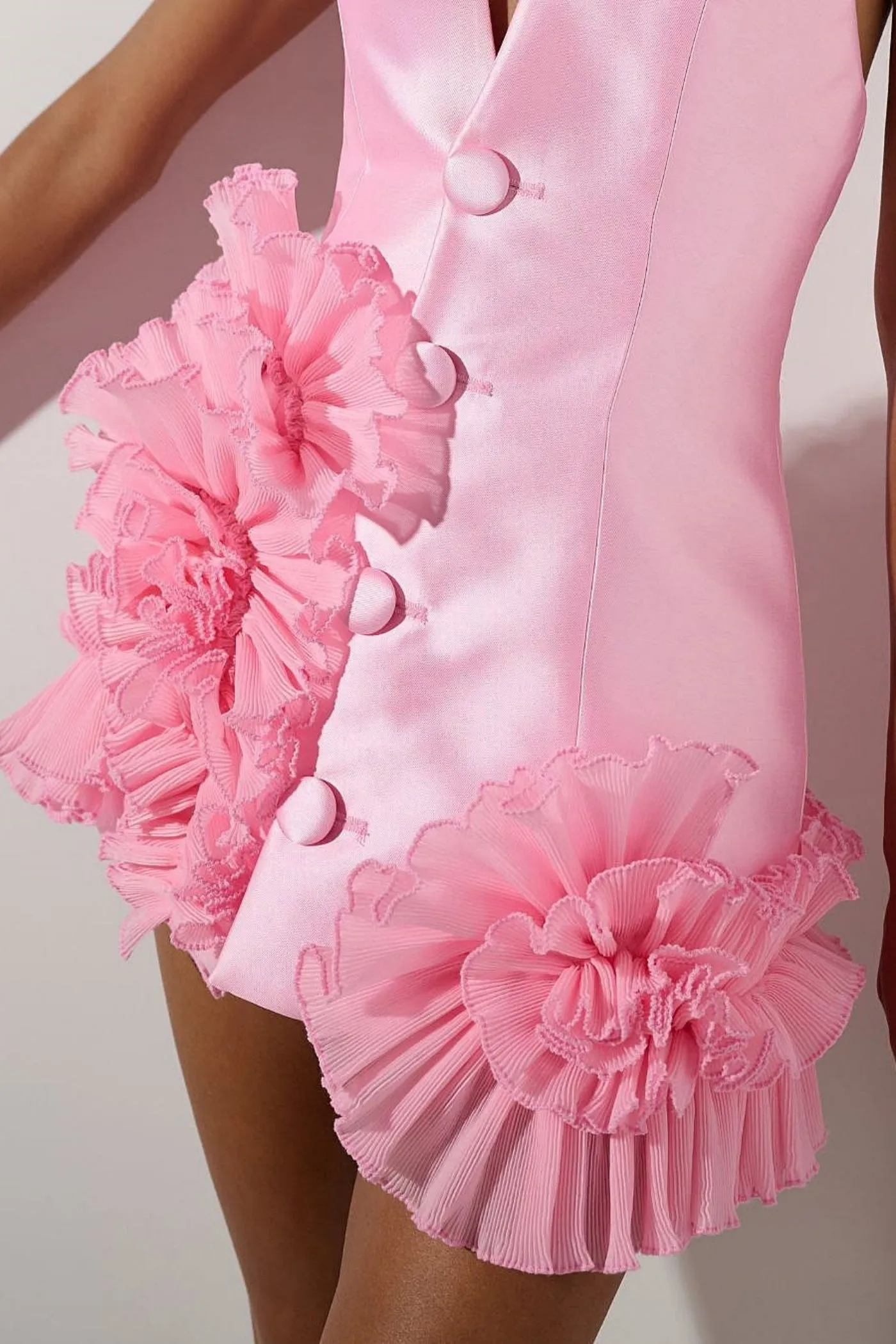 Magezi Satin Floral Halter Mini Dress Gloria Lanvin