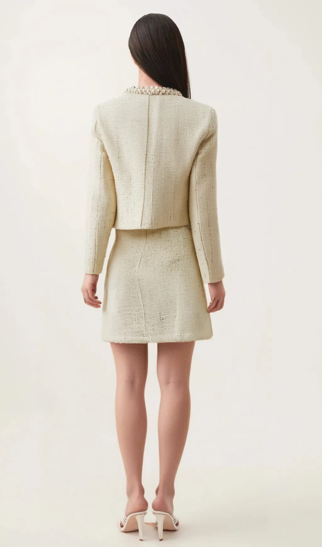 Manon faux-pearl asymmetric jacket & skirt matching set Gloria Lanvin