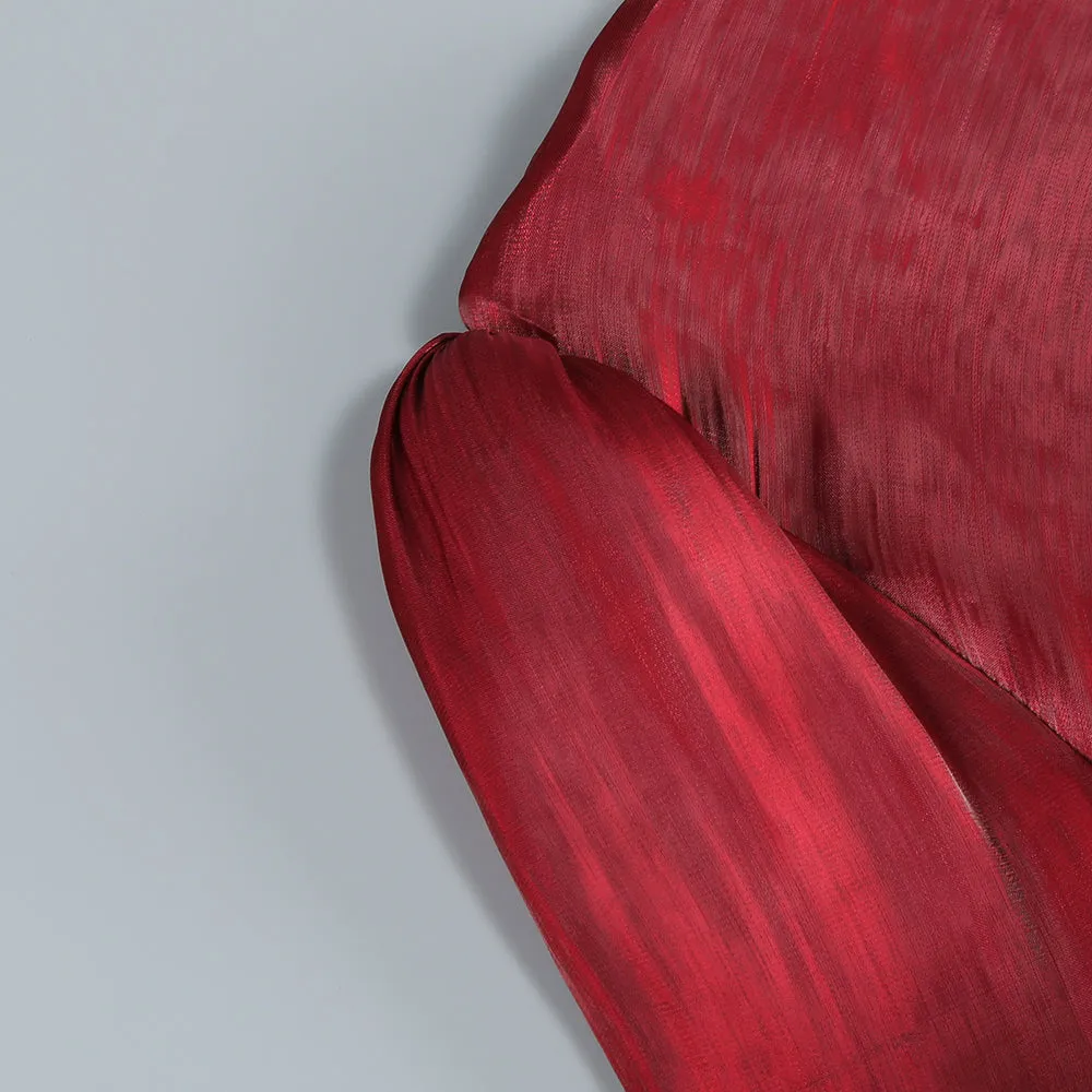 MARCIA TRUMPET SLIT SLEEVE BODYCON MAXI DRESS IN RED Gloria Lanvin