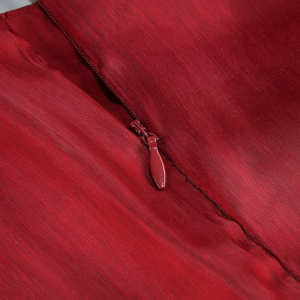 MARCIA TRUMPET SLIT SLEEVE BODYCON MAXI DRESS IN RED Gloria Lanvin