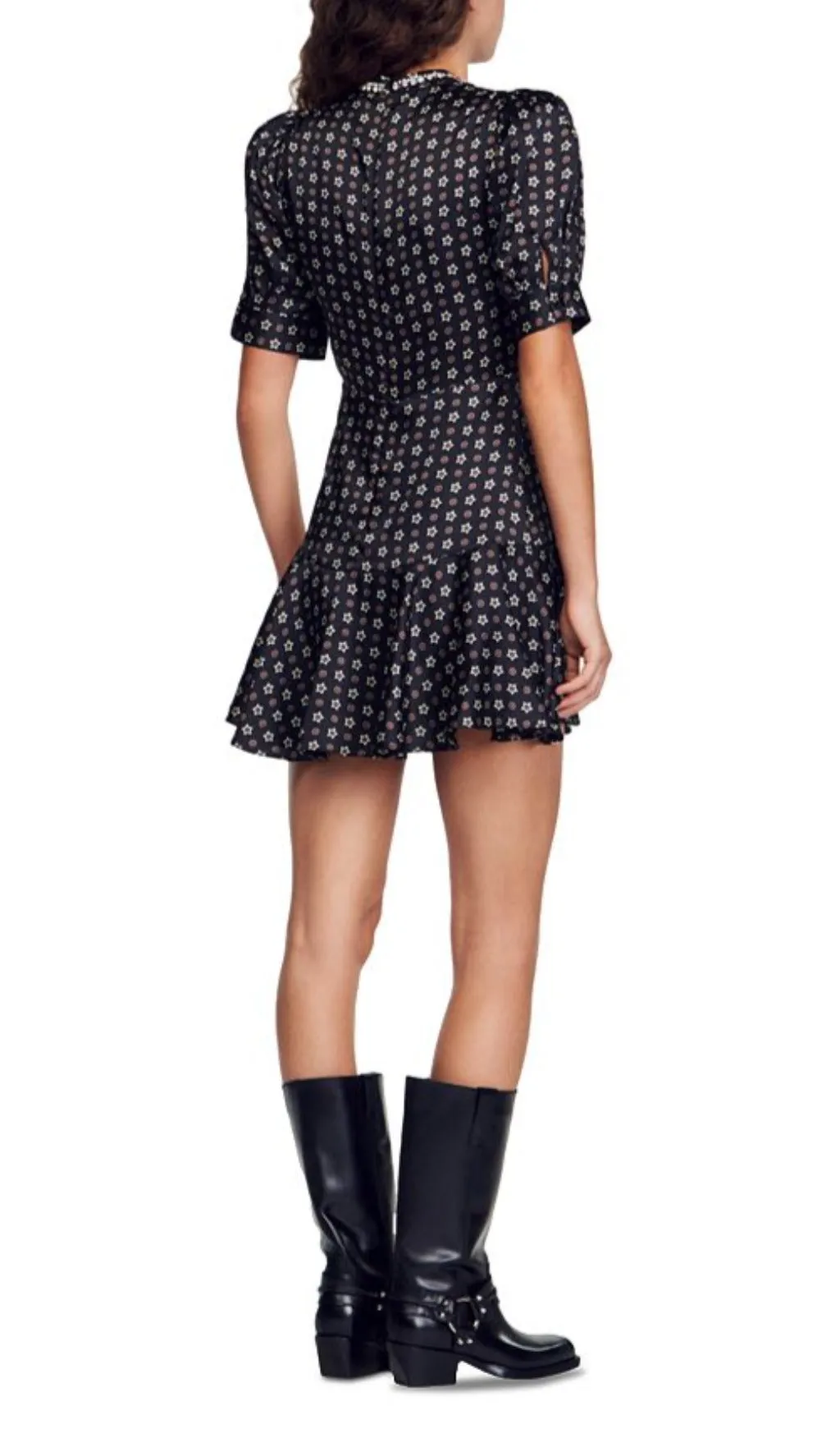 MARDI EMBELLISHED RUFFLED HEM DRESS Gloria Lanvin