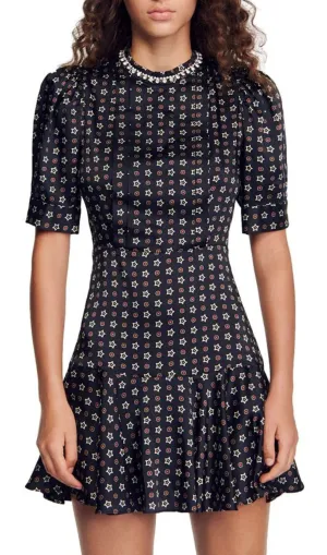 MARDI EMBELLISHED RUFFLED HEM DRESS Gloria Lanvin
