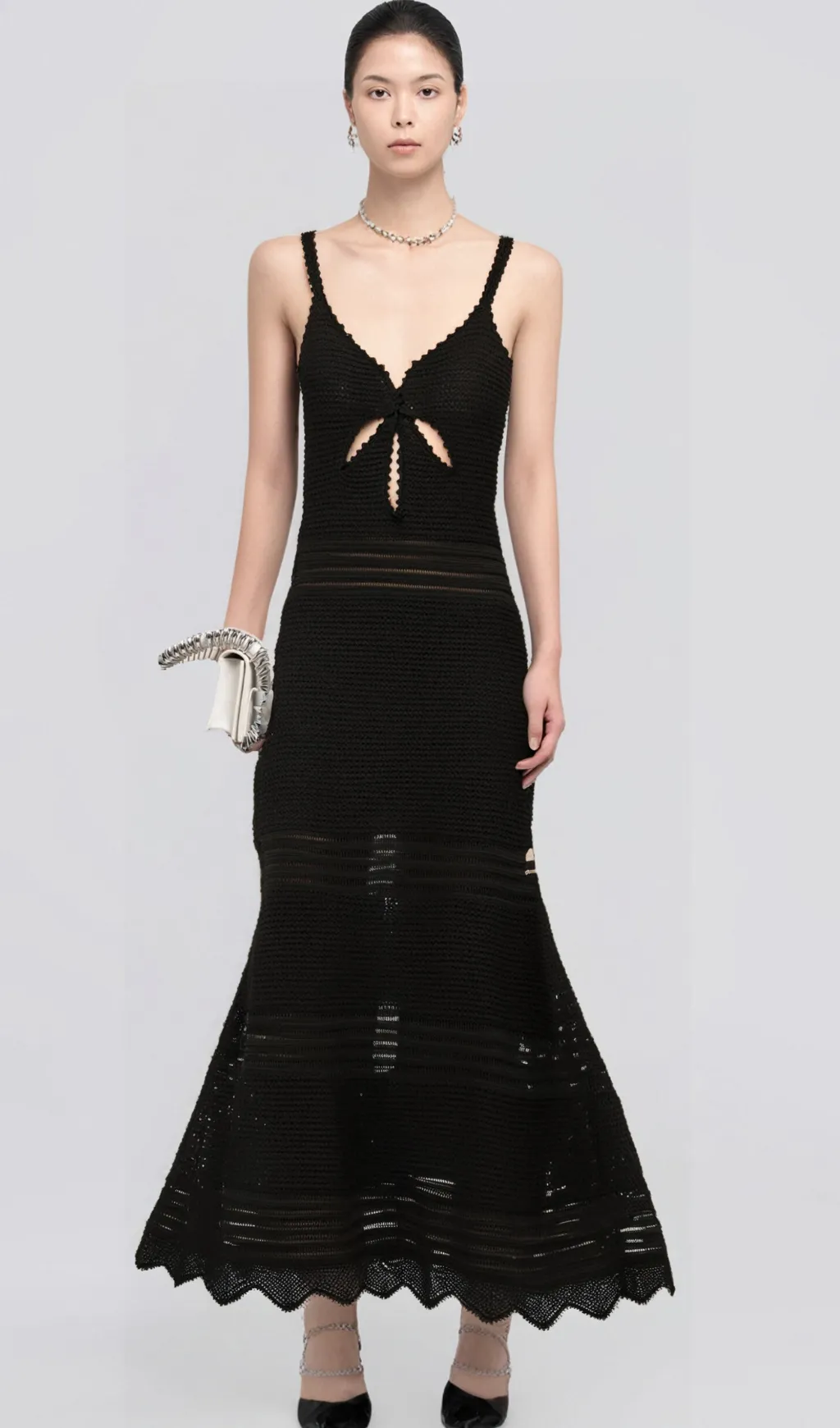 Margot cut-out flared-hem knit midi dress Gloria Lanvin