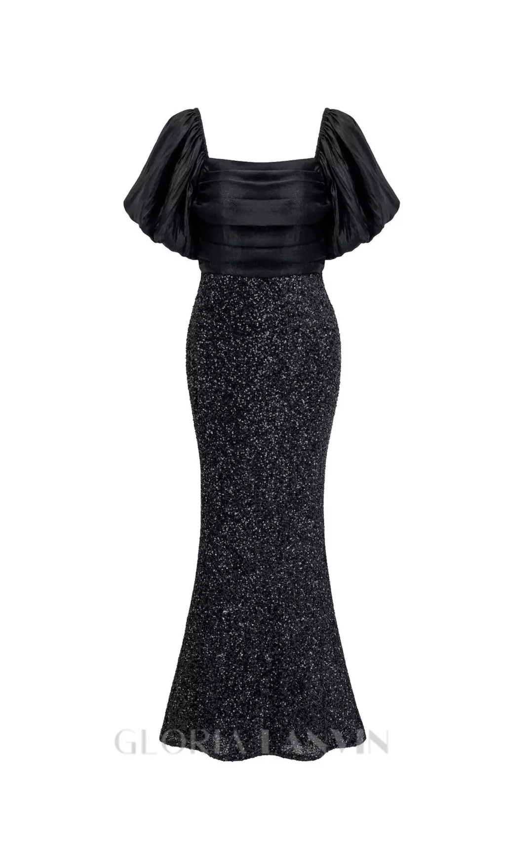 MARIA BLACK BOW SEQUINS EMBELLISHED MAXI DRESS Gloria Lanvin
