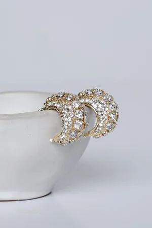 Maria Gold Rhinestone Hoop Earrings