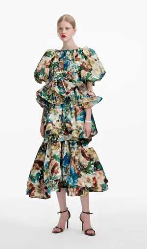 Marianne floral-print tiered midi dress Gloria Lanvin