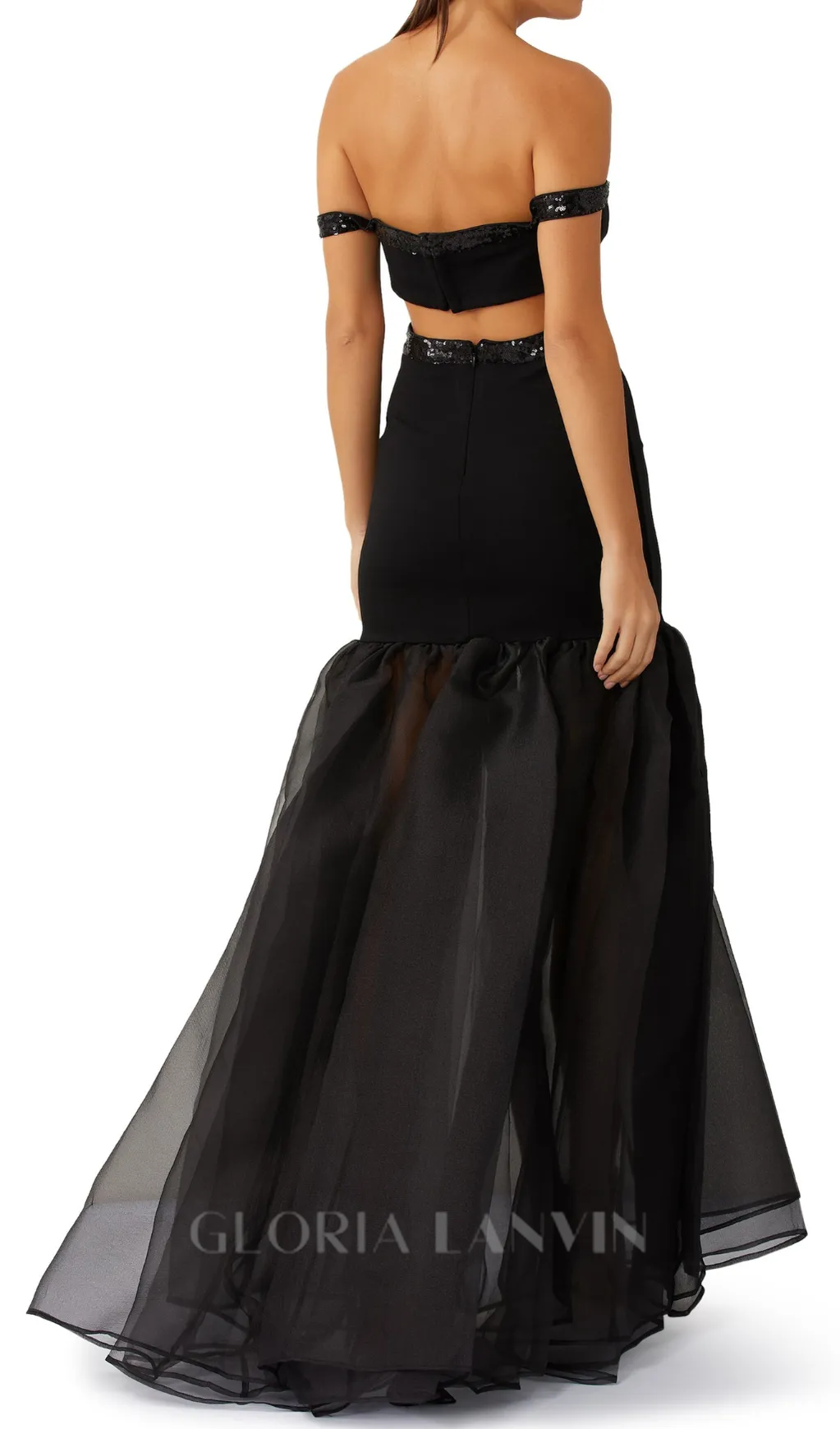 MAUD EMBELLISHED CUTOUT MAXI DRESS IN BLACK Gloria Lanvin