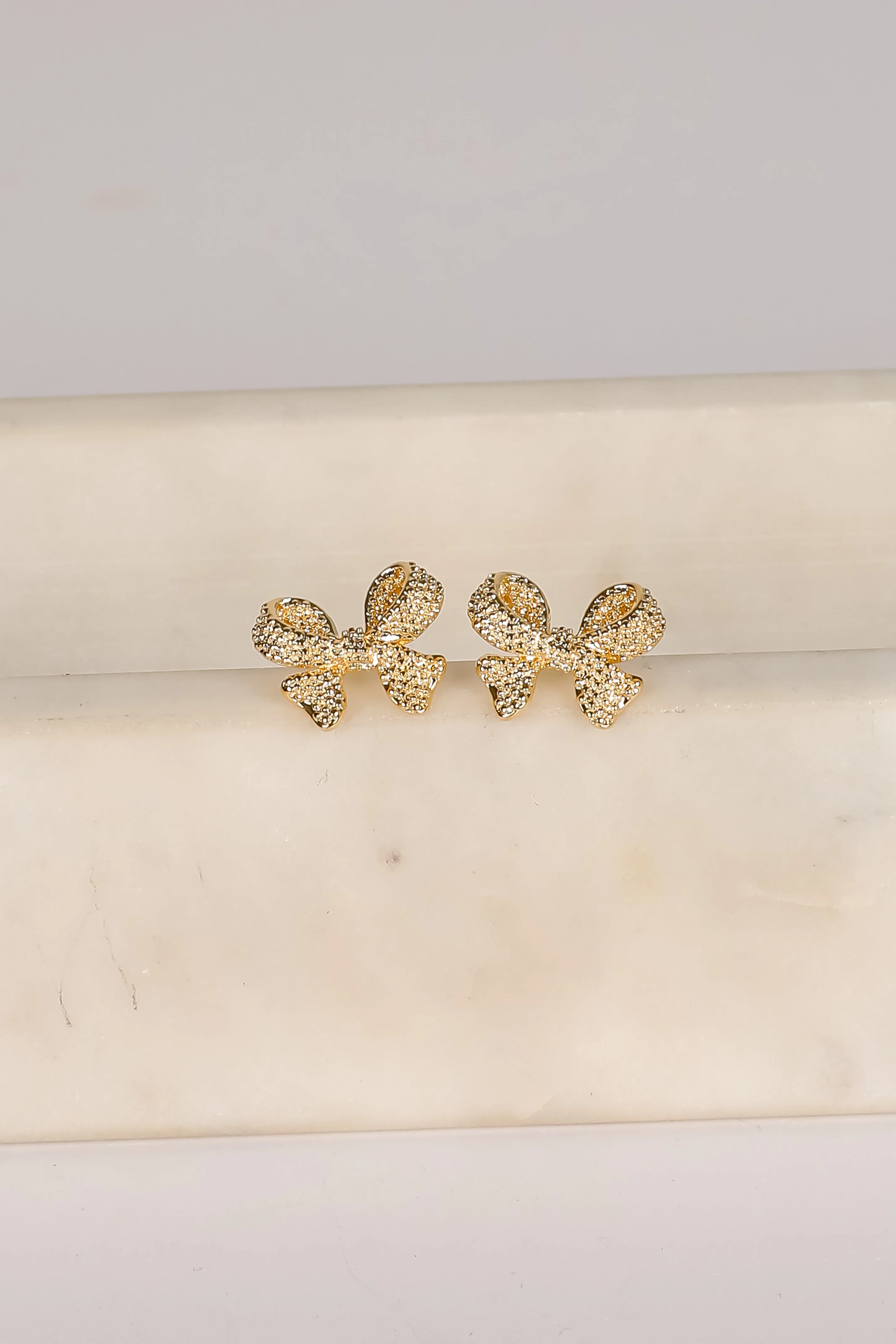 Mckenna Gold Bow Earrings