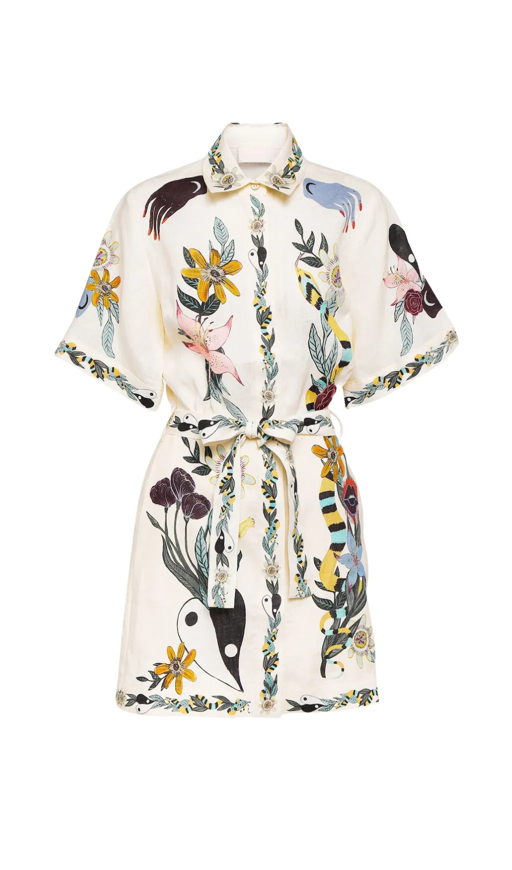 MEAGAN FLORAL LINEN MINI DRESS Gloria Lanvin