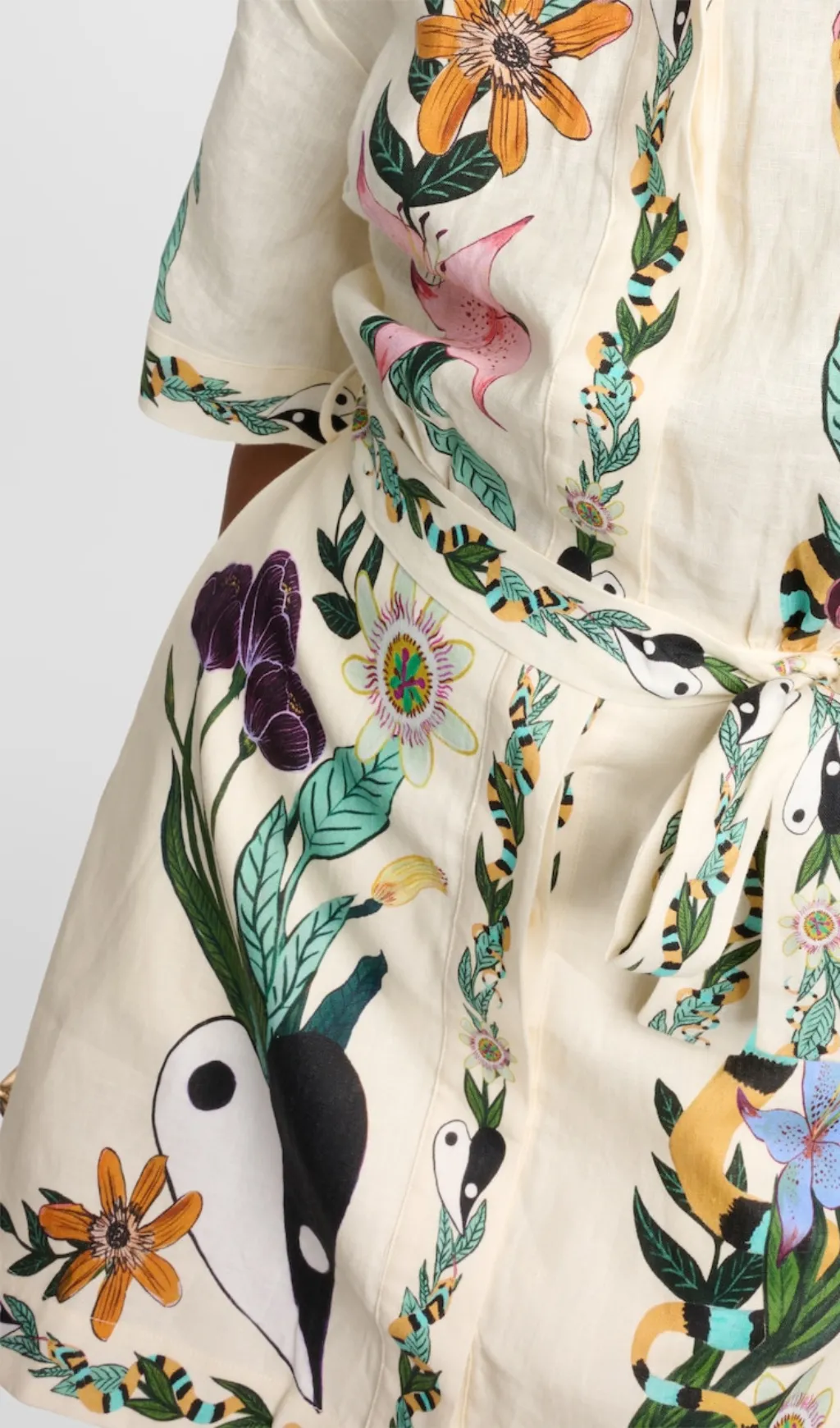 MEAGAN FLORAL LINEN MINI DRESS Gloria Lanvin