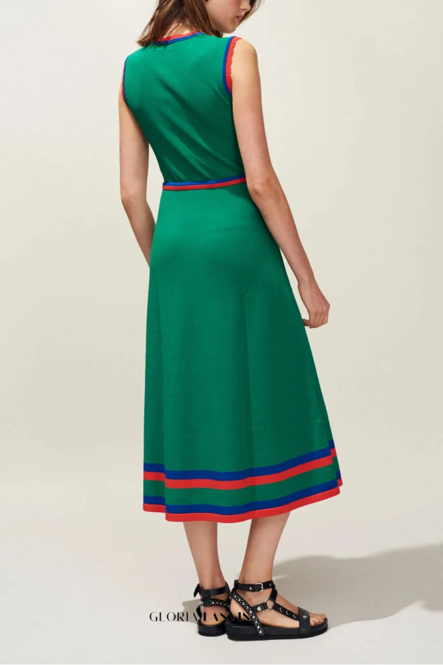 Melisse Sleeveless Stretch-knit Dress In Vert Vegetal Gloria Lanvin