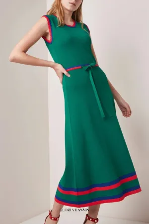 Melisse Sleeveless Stretch-knit Dress In Vert Vegetal Gloria Lanvin