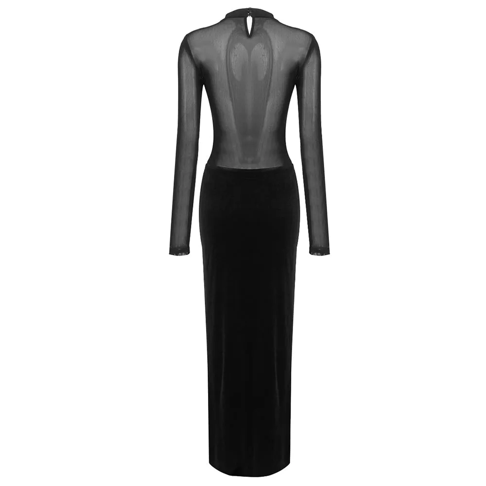 MEREDITH SEMI-SHEER MAXI DRESS Gloria Lanvin