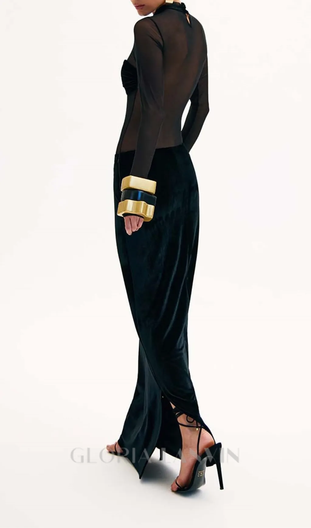 MEREDITH SEMI-SHEER MAXI DRESS Gloria Lanvin