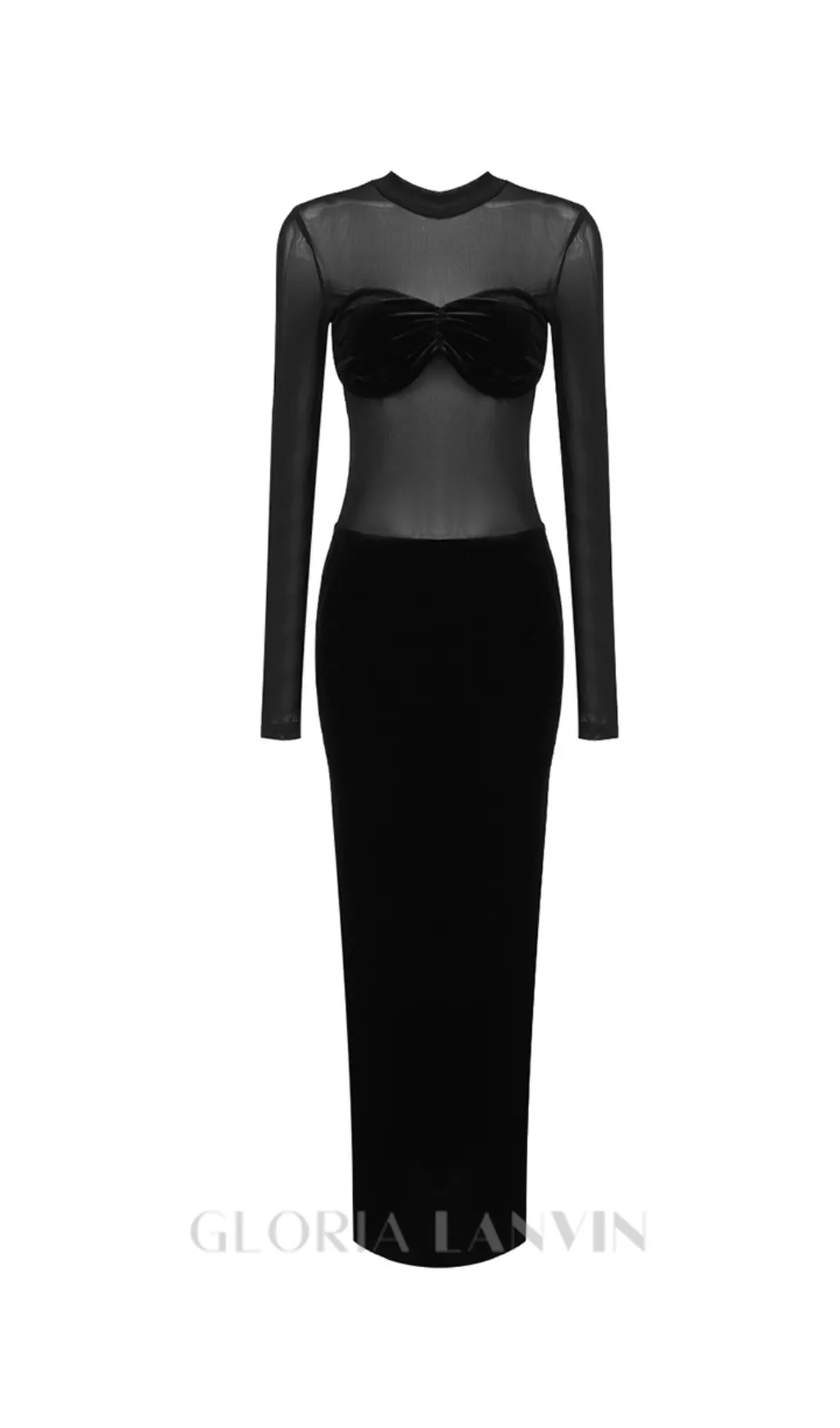 MEREDITH SEMI-SHEER MAXI DRESS Gloria Lanvin