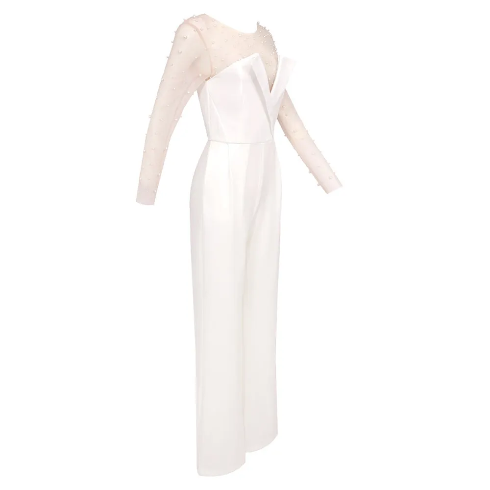 MESH PEARL JUMPSUIT TWO PIECE Gloria Lanvin