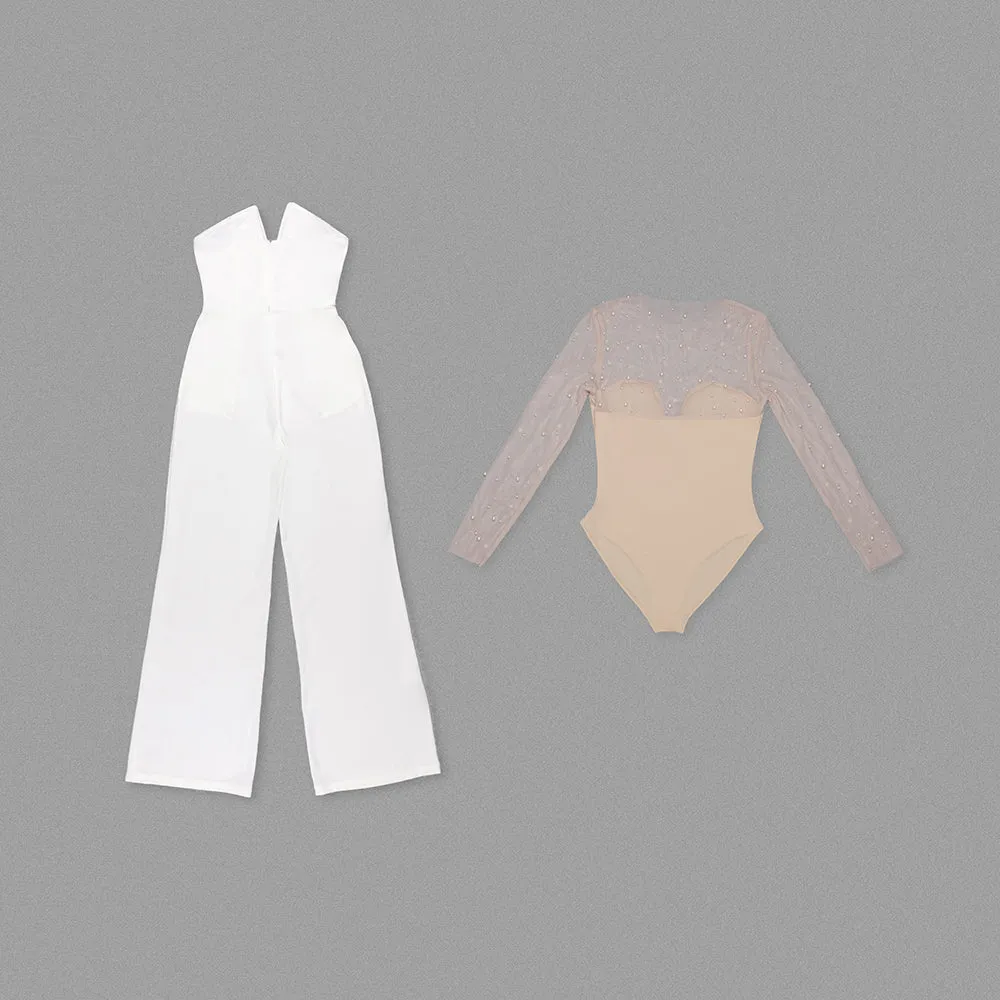 MESH PEARL JUMPSUIT TWO PIECE Gloria Lanvin
