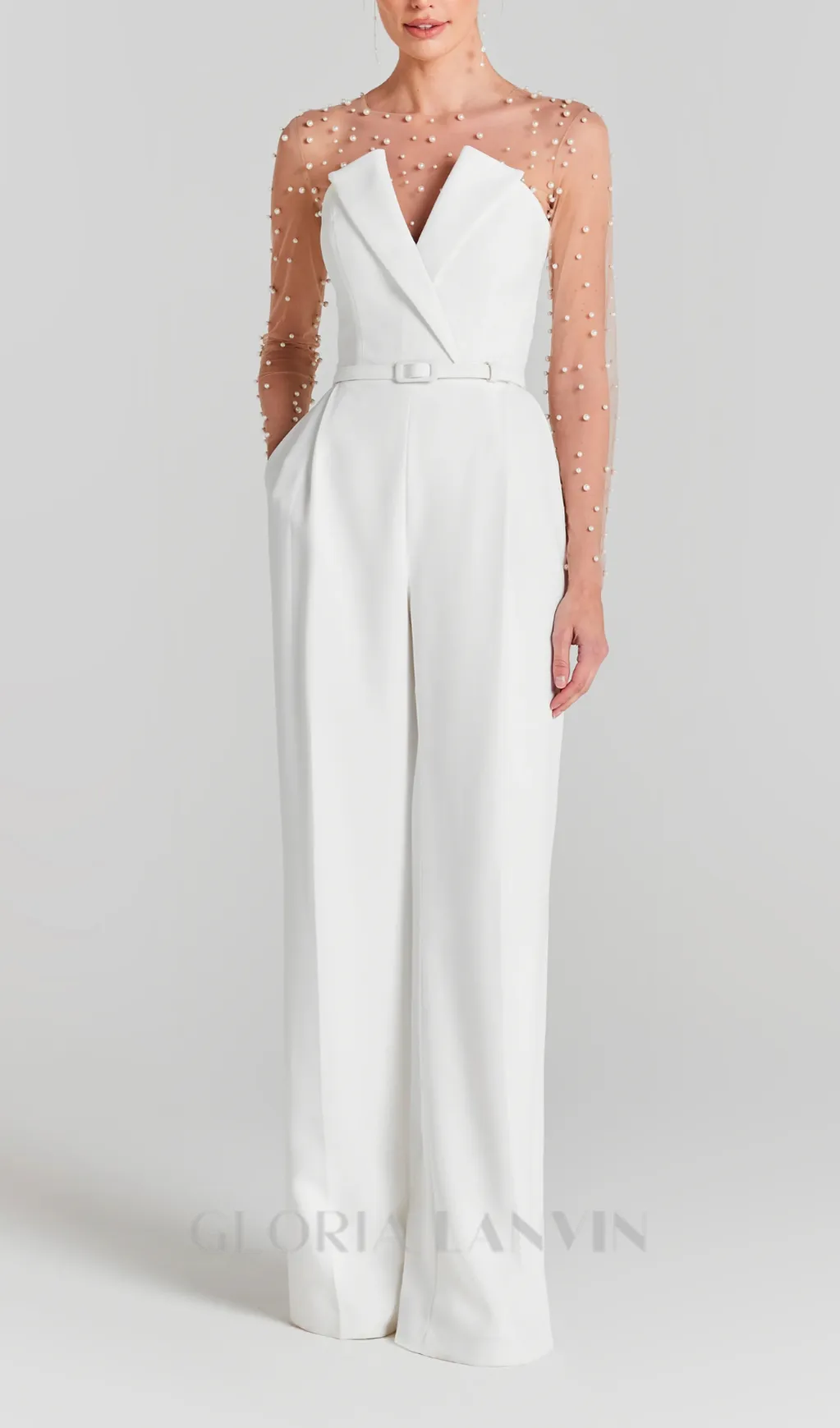MESH PEARL JUMPSUIT TWO PIECE Gloria Lanvin