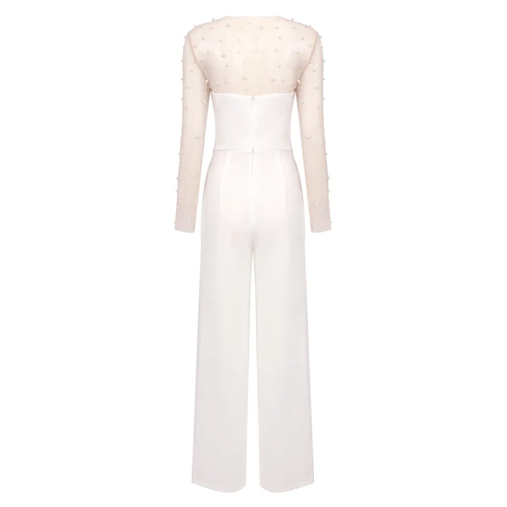 MESH PEARL JUMPSUIT TWO PIECE Gloria Lanvin