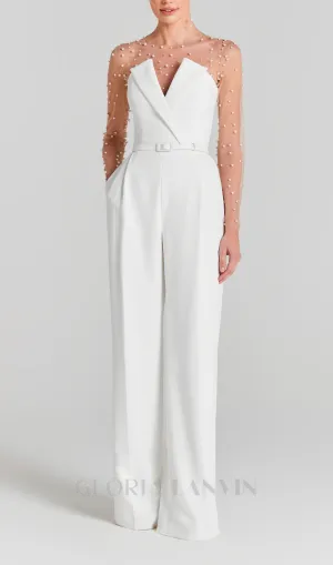 MESH PEARL JUMPSUIT TWO PIECE Gloria Lanvin