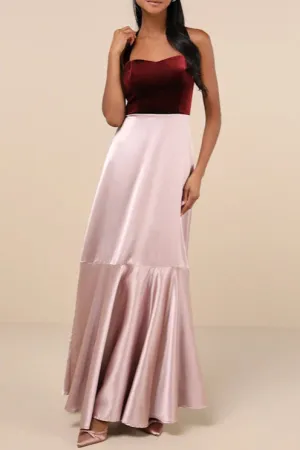 Mesmerizing Impression Mauve Pink Mixed Media Halter Maxi Dress Lulus Gloria Lanvin