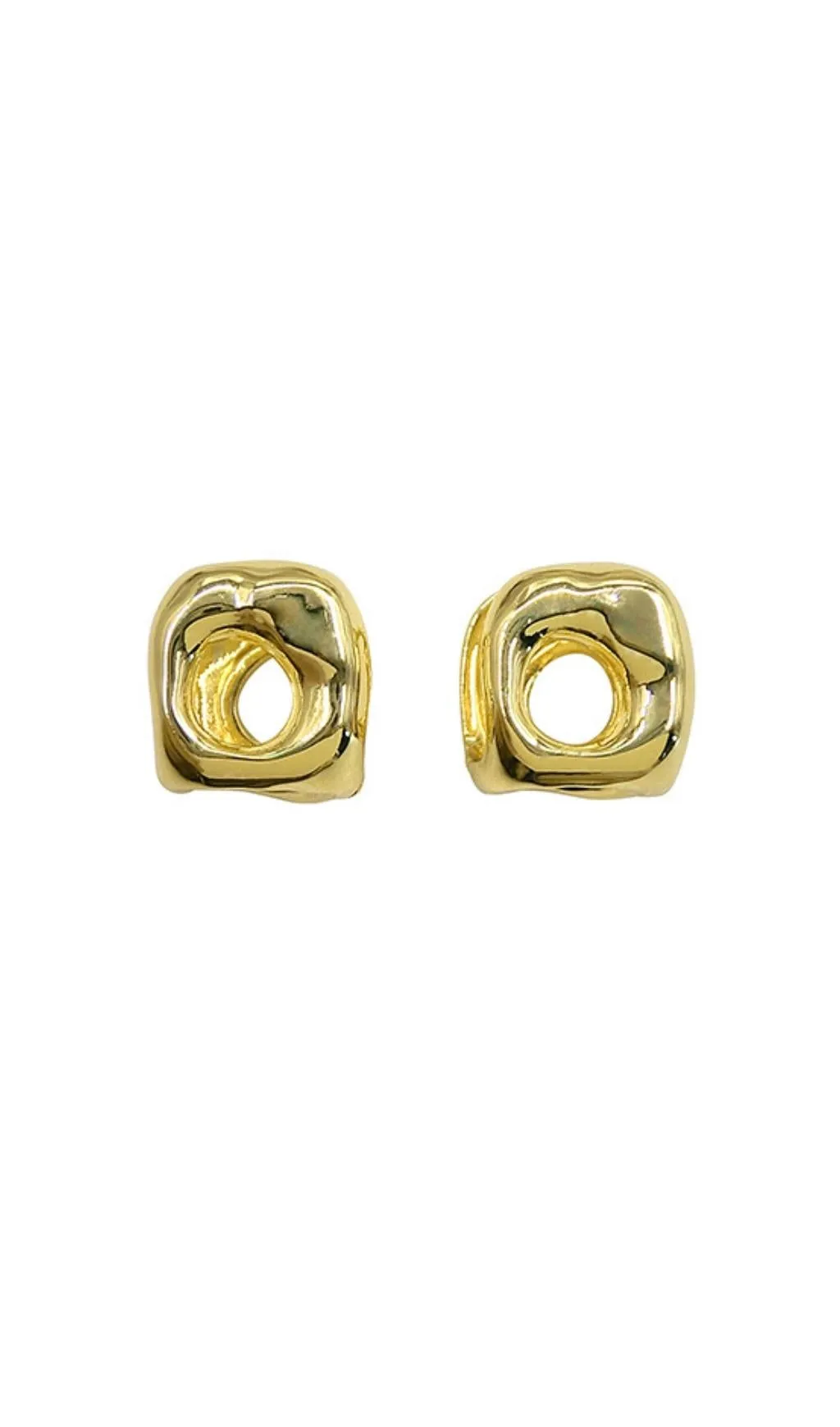 Metallic Square Stud Alloy  Earrings Gloria Lanvin