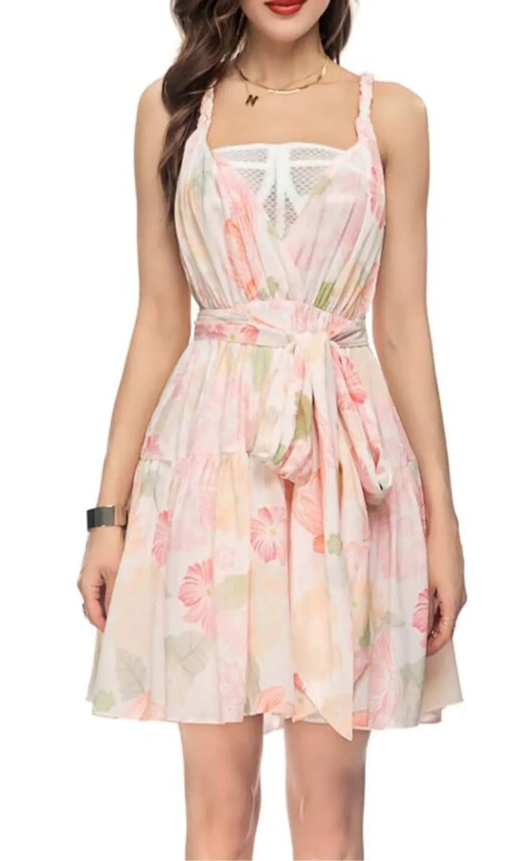 MIAMI FLORAL MINI DRESS IN PINK Gloria Lanvin