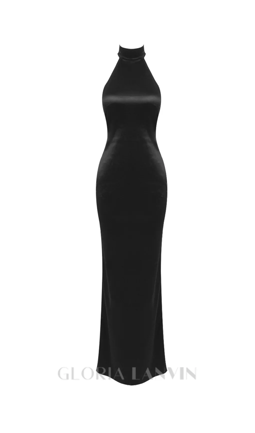 MIGNON SATIN BELT BACKLESS PEARL EMBELLISHED MAXI DRESS IN BLACK Gloria Lanvin