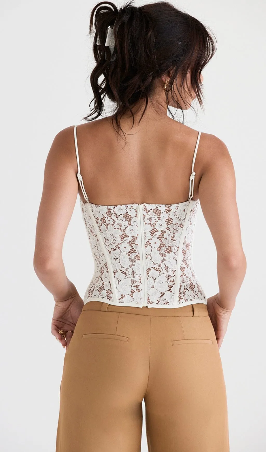 MILA IVORY LACE UNDERWIRED CORSET TOP Gloria Lanvin
