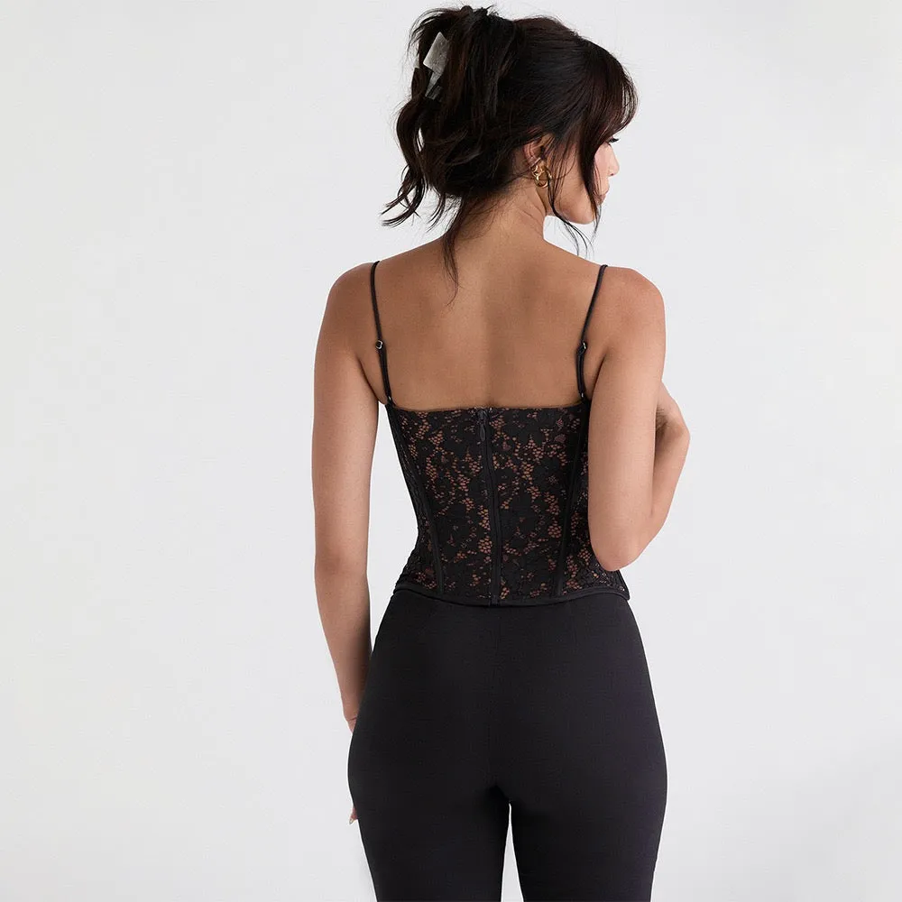 MILA IVORY LACE UNDERWIRED CORSET TOP Gloria Lanvin