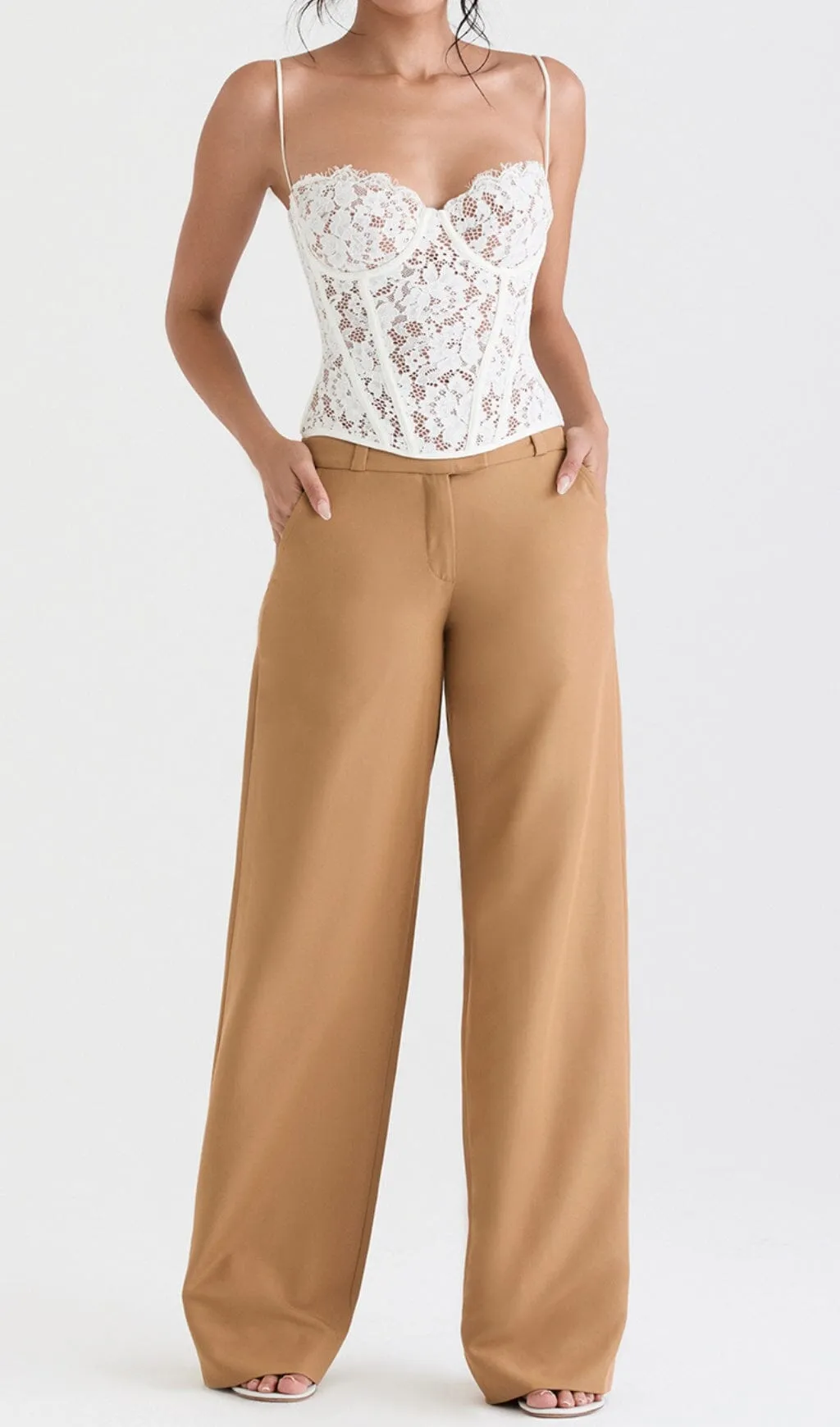MILA IVORY LACE UNDERWIRED CORSET TOP Gloria Lanvin