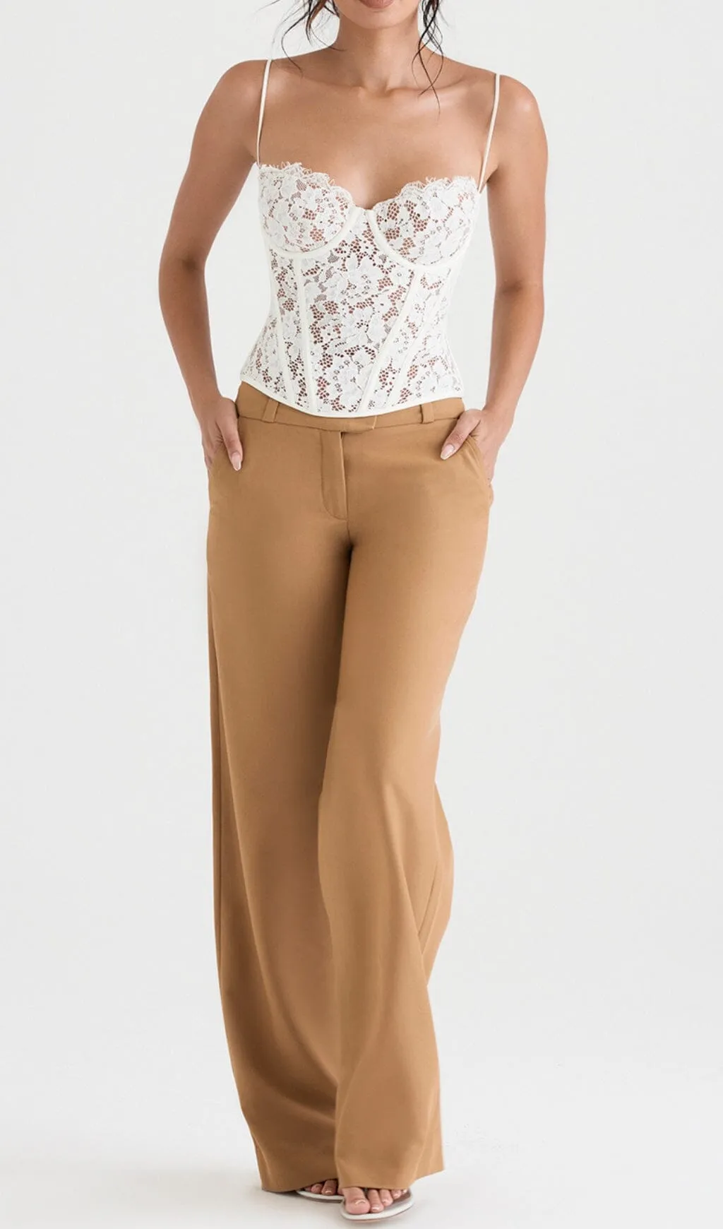 MILA IVORY LACE UNDERWIRED CORSET TOP Gloria Lanvin