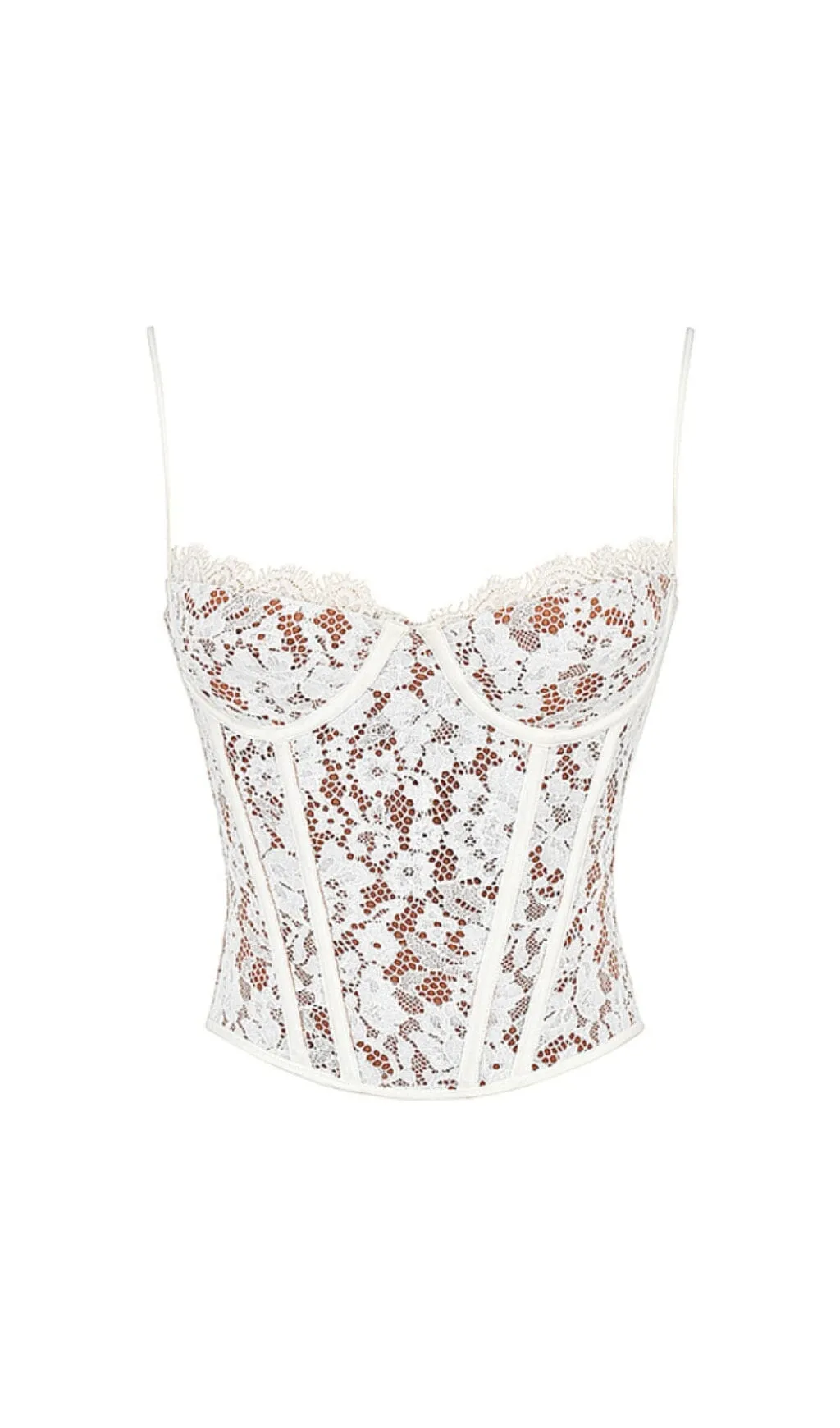 MILA IVORY LACE UNDERWIRED CORSET TOP Gloria Lanvin