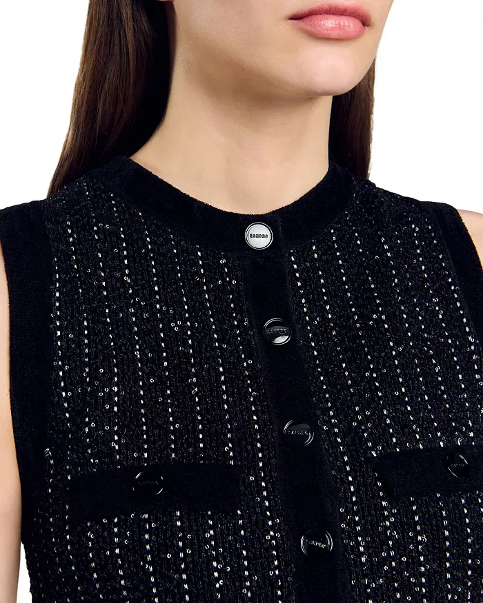 mini dress in black with stripe Embellished Gloria Lanvin