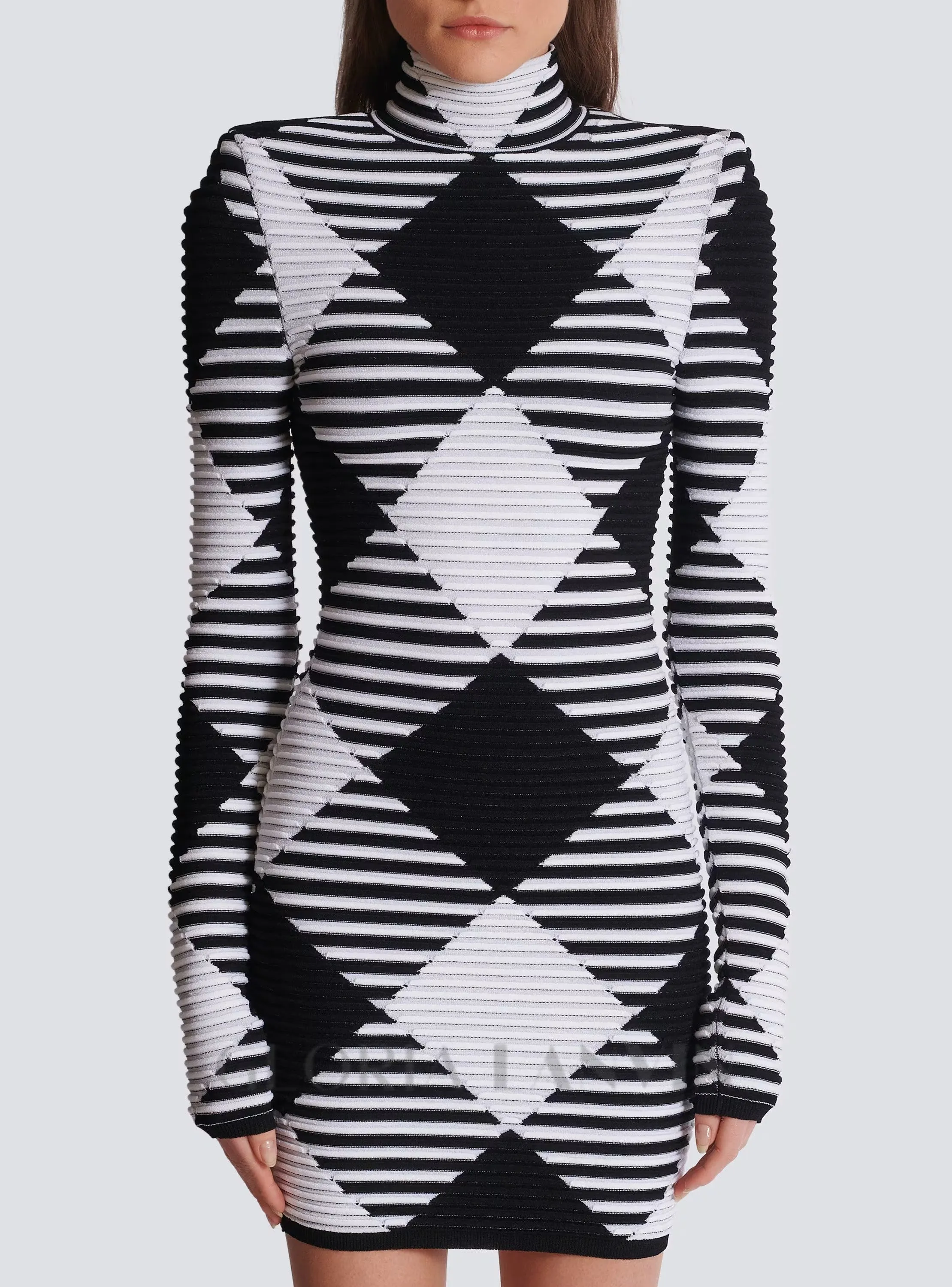 mini dress in rolled gingham knit Gloria Lanvin