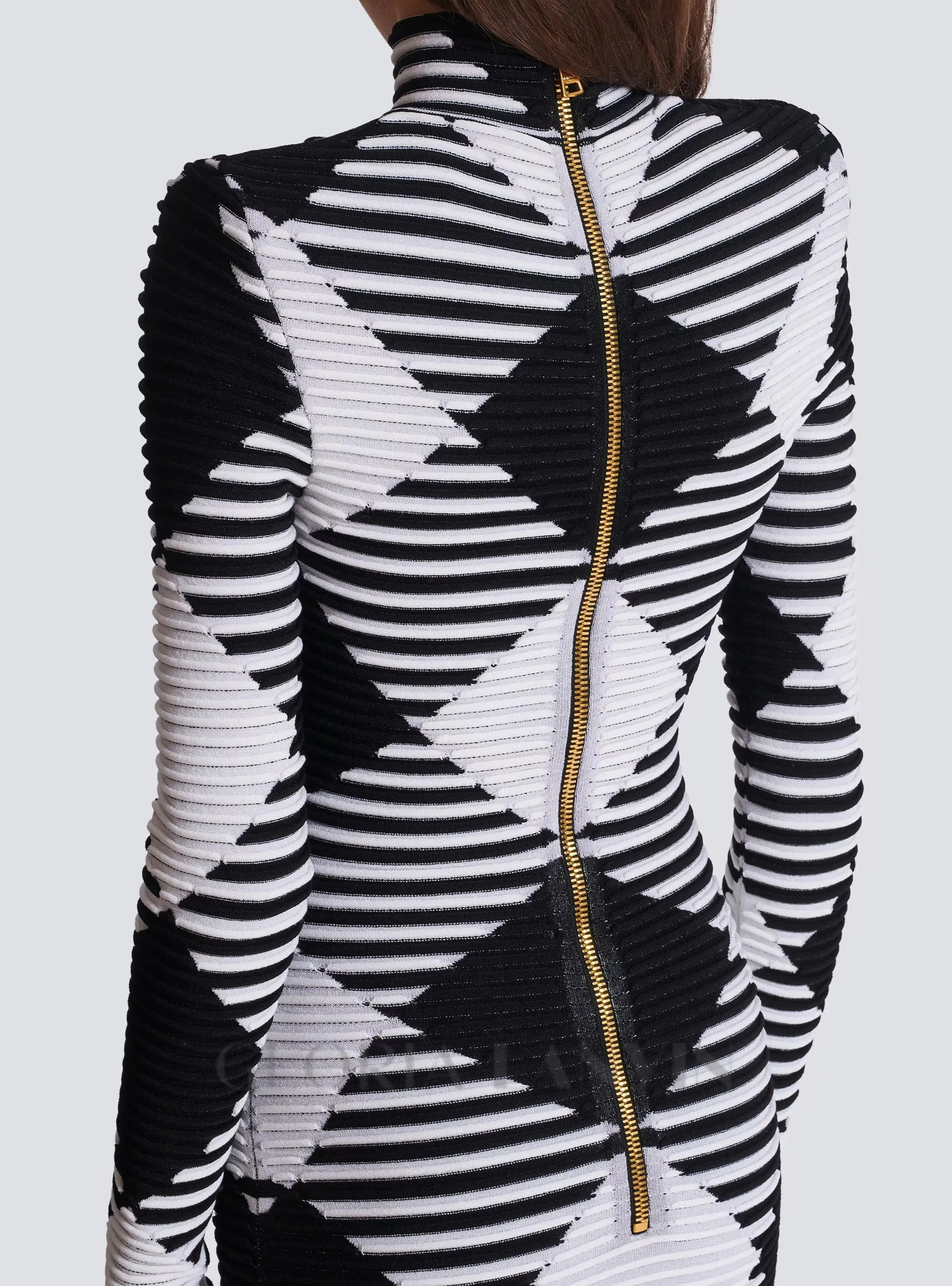mini dress in rolled gingham knit Gloria Lanvin