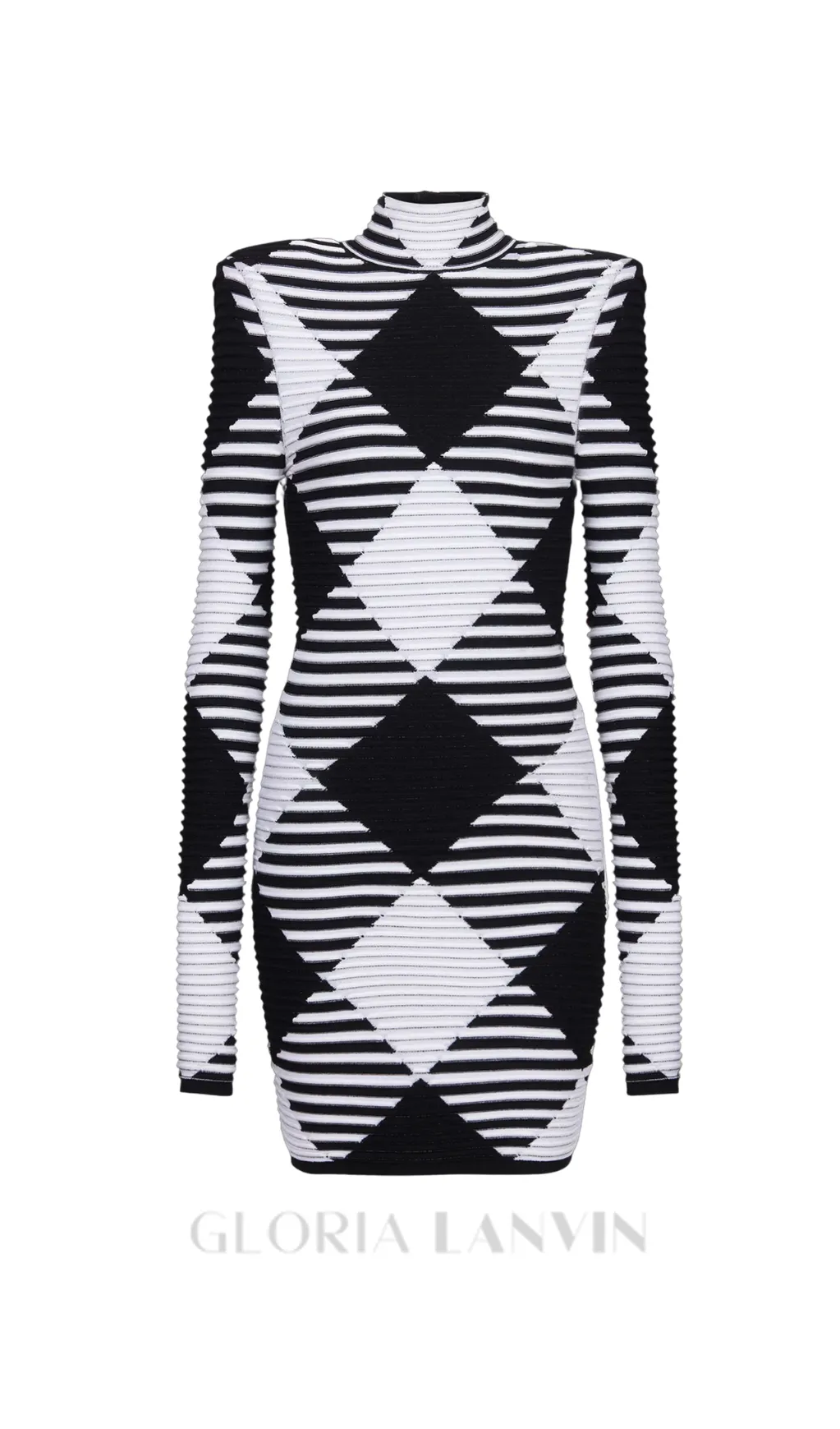 mini dress in rolled gingham knit Gloria Lanvin