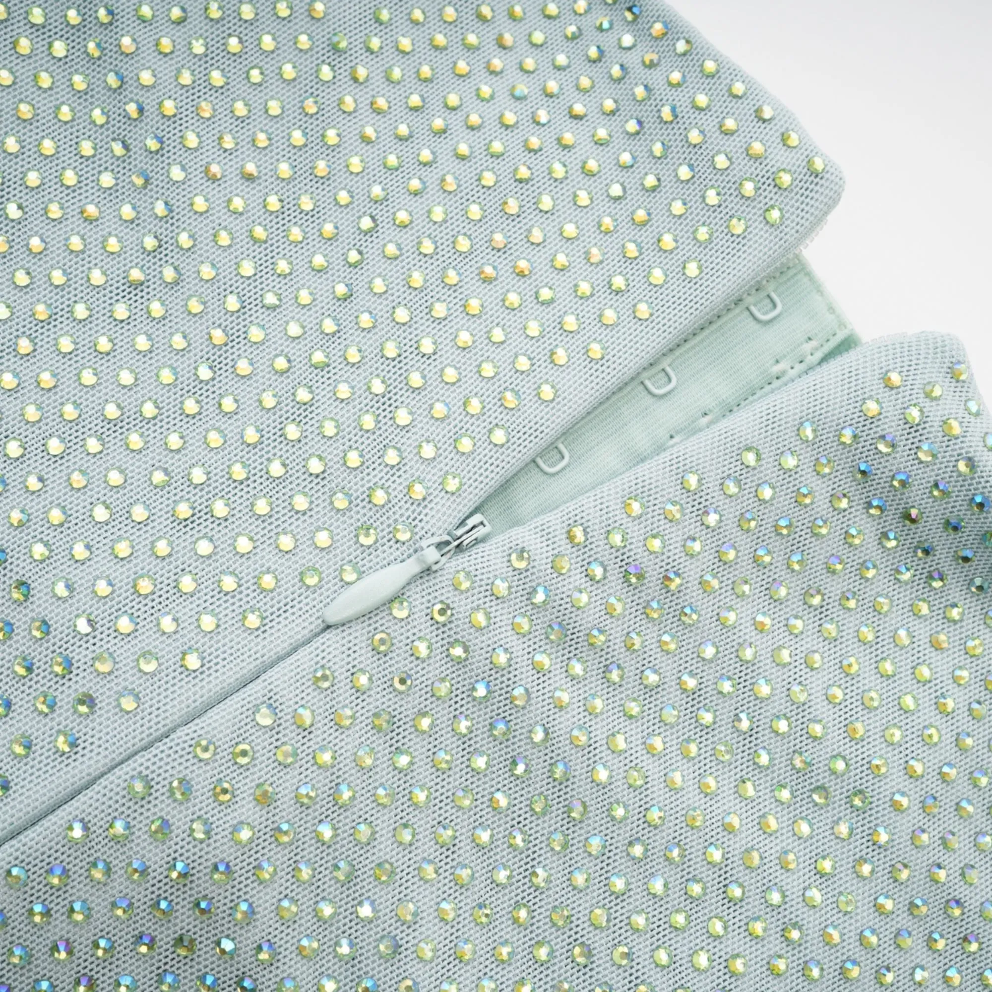 MINT RHINESTONE STRAPLESS MAXI DRESS Gloria Lanvin