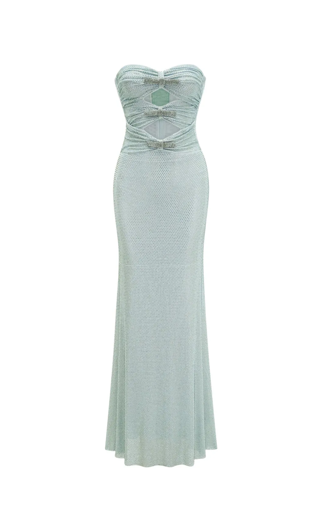 MINT RHINESTONE STRAPLESS MAXI DRESS Gloria Lanvin
