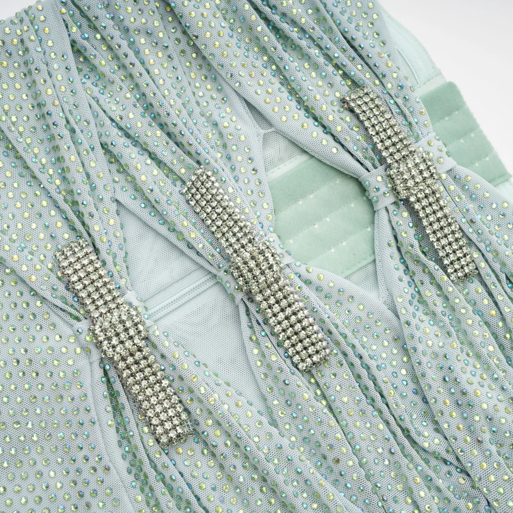 MINT RHINESTONE STRAPLESS MAXI DRESS Gloria Lanvin