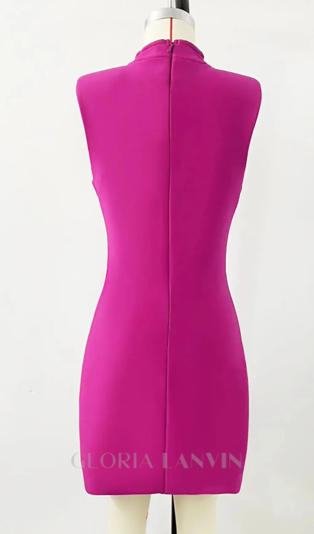 MIRABELLE ROSE RED V-NECK BANDAGE MINI DRESS Gloria Lanvin