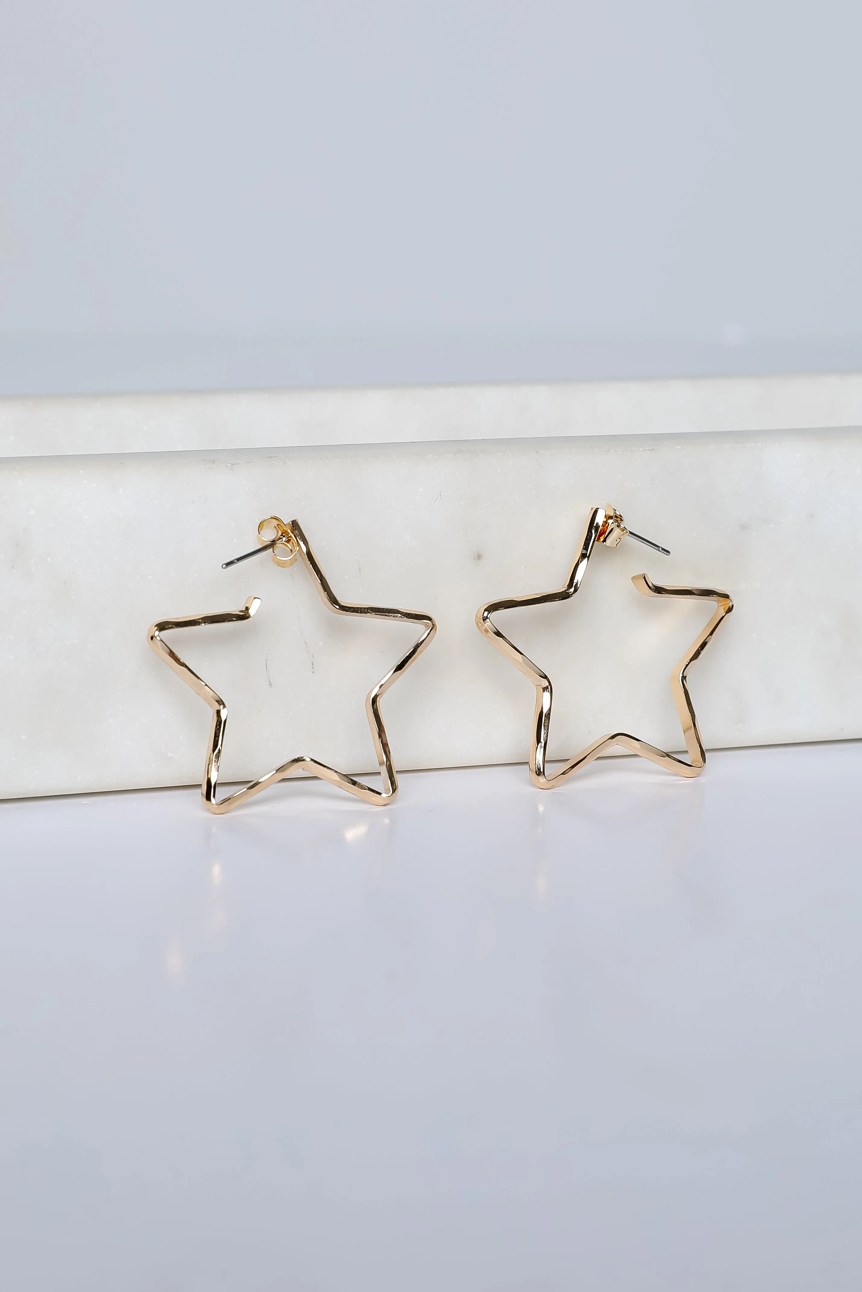 Missy Gold Star Hoop Earrings