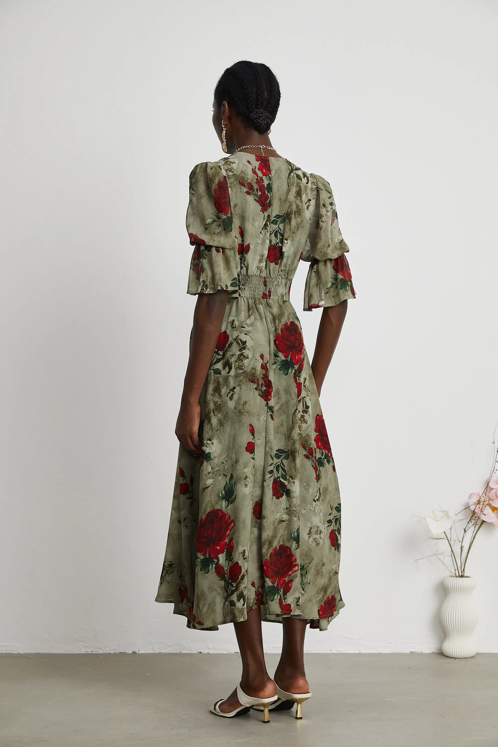 Mlisande floral-print V neck midi dress Gloria Lanvin